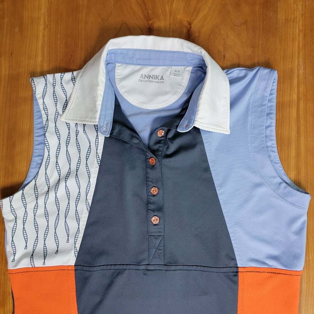 Annika by Cutter & Buck Women's Sleeveless Colorblock Golf Polo - M - Picture 6 of 7